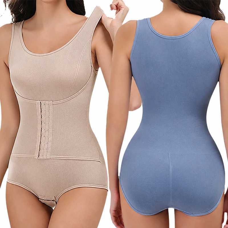 Shapers 2pcs Women Women's Bodysuit Shapewear With Buckle Belt Tummy Control Slimming Cincher Corset Tops Body Shaper Snap Crotch Waist J260923