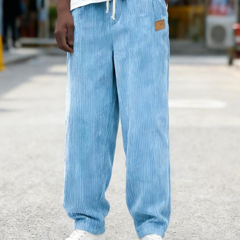 Designer Bestseller Men's Corduroy Drawstring Sweatpants Straight Leg Loose Fit Casual Jogger Pants with Pockets Solid Color