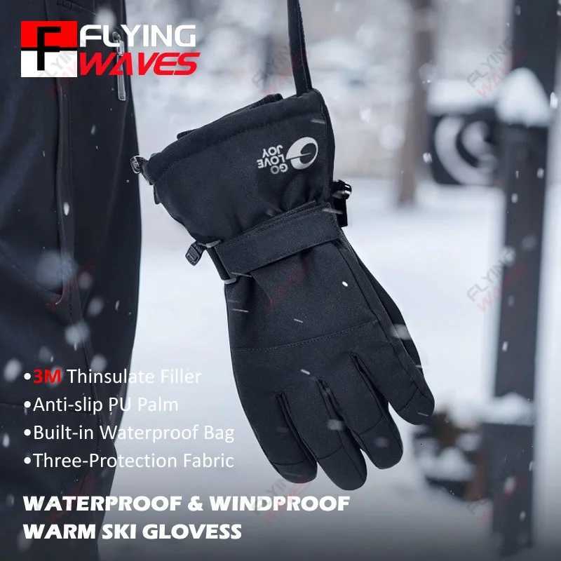 Ski Gloves Adults' Winter Ski Gloves Water-repellent 3M Thinsulate Warm Snow Gloves for Cold Weather Skiing Snowboard Motorcycle Cycling Q26092