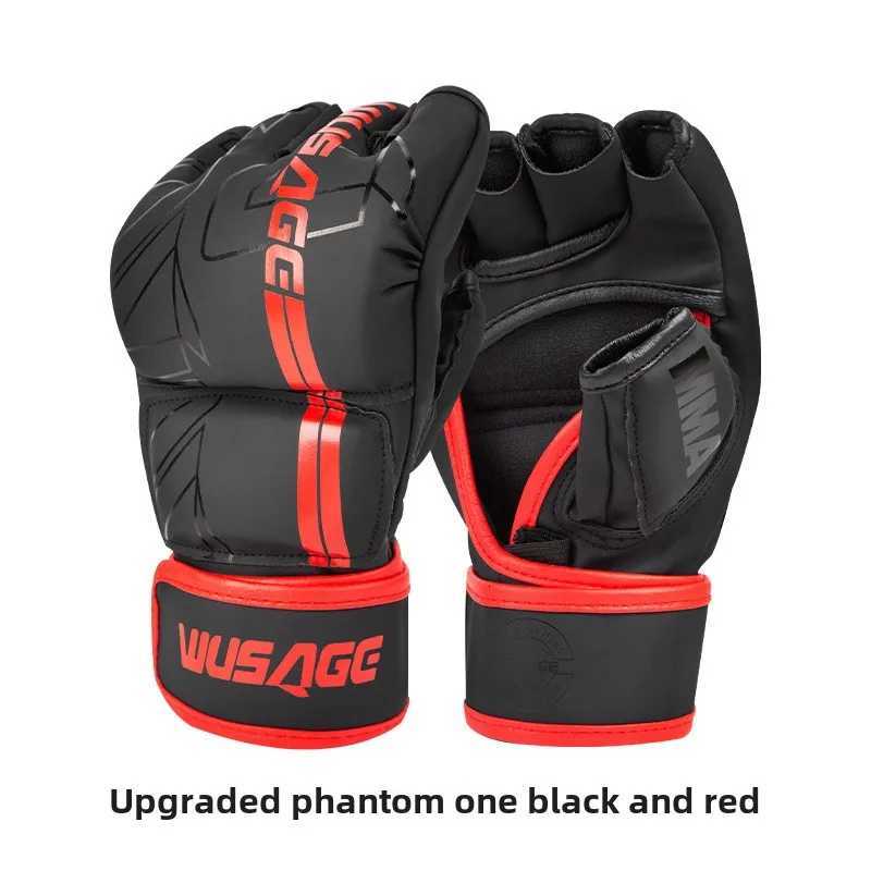 Protective Gear FIVING Half Finger Boxing Gloves PU Leather Fighting Kick Boxing Gloves Karate Muay Thai Training Workout Gloves Men Q260923