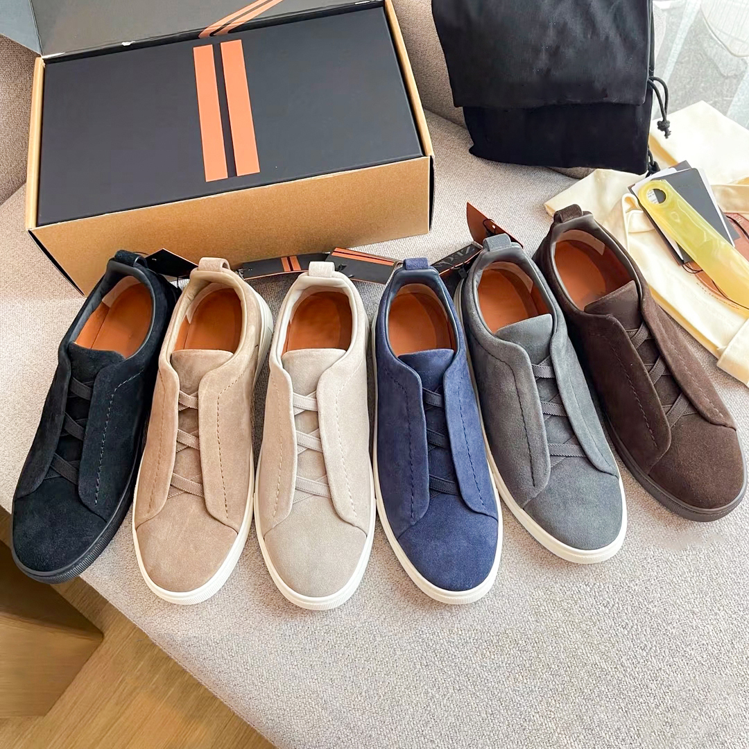 Luxury Men's Designer Low top zegnamens flat skate shoes comfortable zegnasneakerss Summer vacation trip Fashionable Casual shoes SECONDSKIN Sl