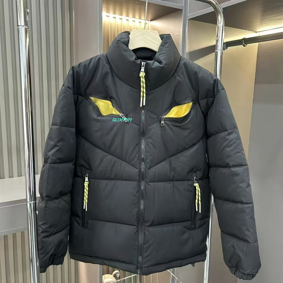 Designer's new winter devil's eye warm zipper cotton jacket for men and women, cotton coat jacket for couples, stand up collar down jacket