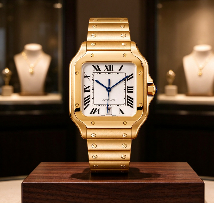New Arrival Designer Men Square Quartz Wristwatch Roman Numeral Dial 40MM Metal Strap Silver Gold Luxury Business Cheetah Male Wrist Watch For Banqu