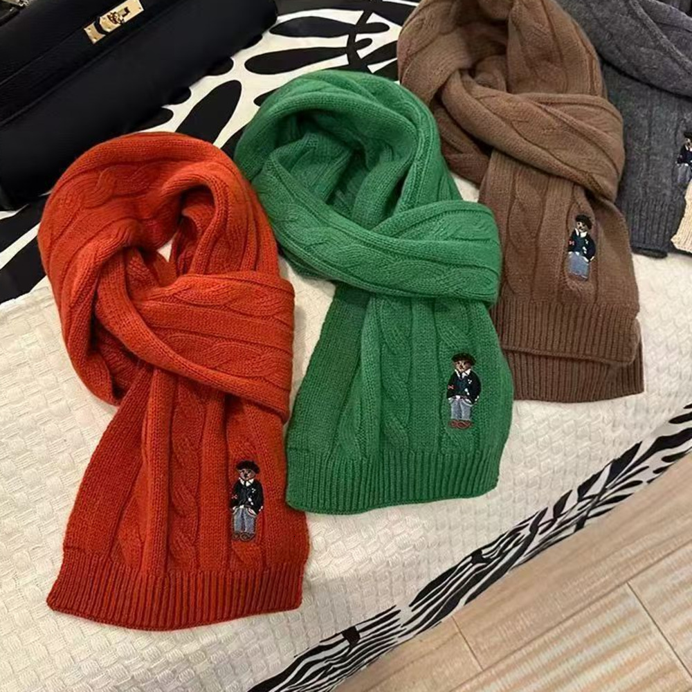 Scarves Wool 100% Scarf Embroidery Designer Scarf Twists Dough British Vintage Fashion Scarf For Men And Women Winter Warm Keep