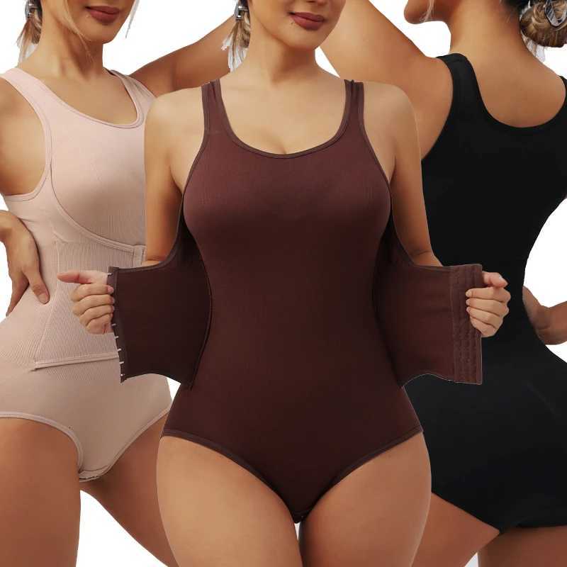Bodysuit Women's Shapers Women Shapewear with Zipper Belt Tummy Control Fajas Body Shaper Snap Crotch Waist Slimming Cincher Corset Tops J26092