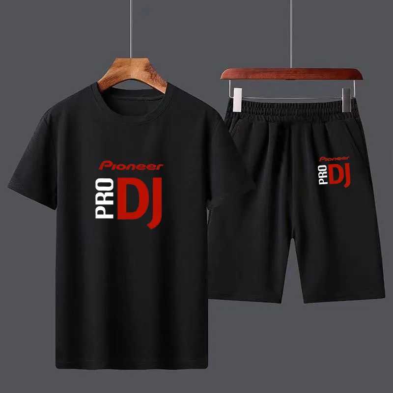 Pioneer Pro Dj Boys Male Summer Casual Short Sleeve Tops Pants Suits Streetwear Tops Tshirts Cotton Men's T Shirt and Short Set T260924