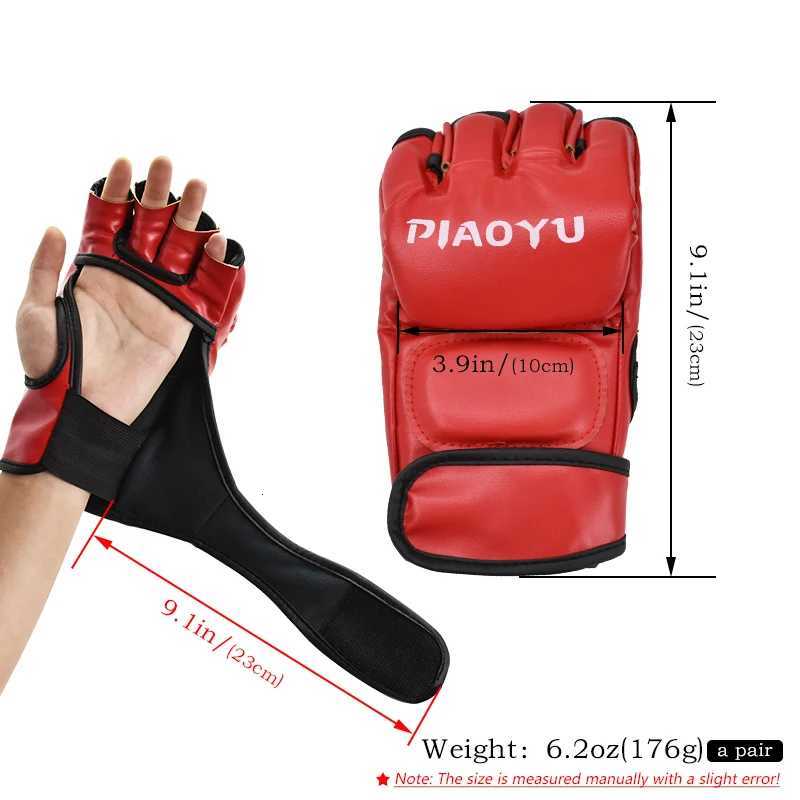 Boxing Professional Protective Training Gear Gloves Half Finger Leather Cushion for Adult Sanda Boxing UFC Training Finger Protection N260923