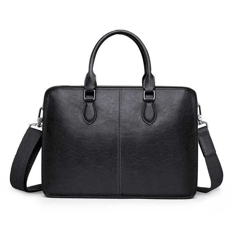 Briefcases WILLIAMPOLO Men's Bag New Men's Business Travel Handbag Genuine Leather Top Layer Cowhide Vintage Briefcase H260923