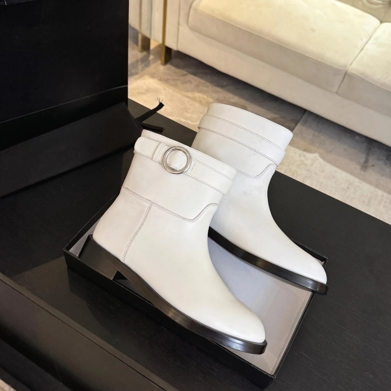 Genuine Leather Ankle Boots Women Designer Chelsea Boots Flat Short Booties Casual Booties Knee High Boots Wide Shaft Tall Boots Suede Martin Boots