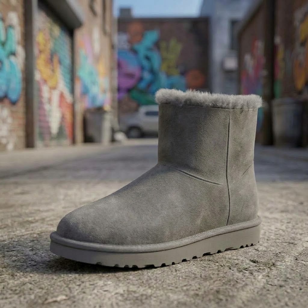 Stivali da neve con plateau da donna Stivaletti alla caviglia in pelle scamosciata caldi invernali con fondo spesso slip on comode scarpe casual da