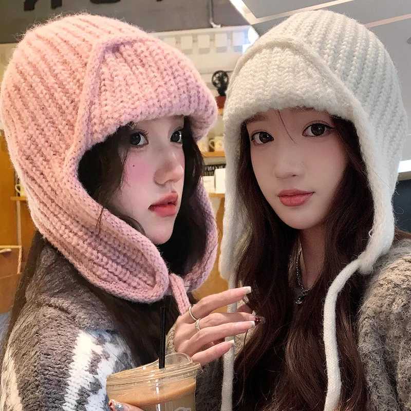 color Solid warm ear protection knitted hat womens autumn and winter str knitted hat Lei Feng S26092474HK