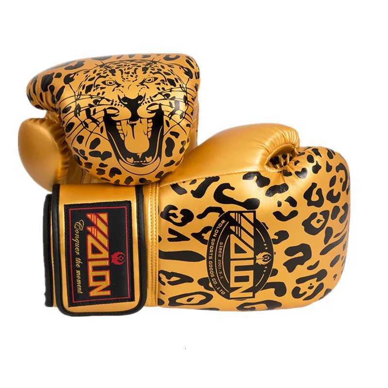 Gear Boxing Gloves Muay Protective Thai Boxing Gloves Leopard Print Adult Professional Training Sanda Punching Sandbag Gloves N260923