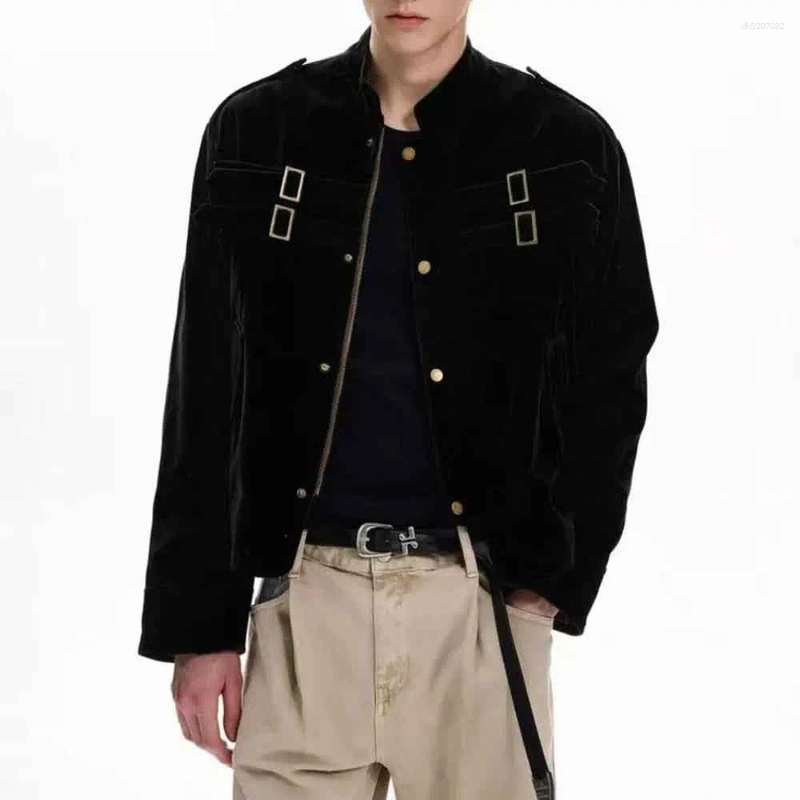 Winter Men's Solid Color Long-Sleeved Jacket American Retro Fashion Trendy High Street Loose Casual Niche Top
