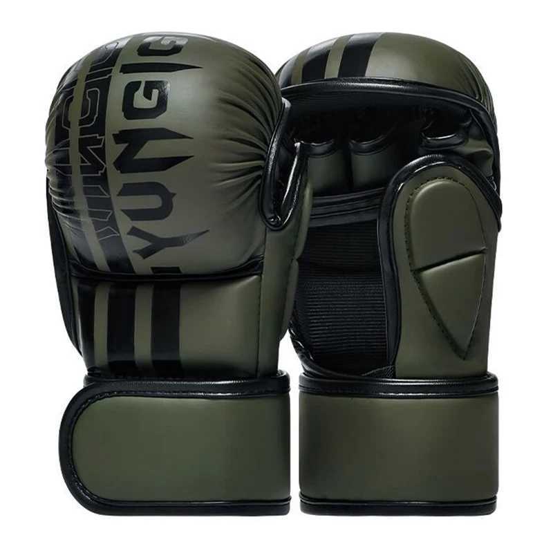Protective Gear Professional MMA Boxing Gloves Half-Finger Fighting Boxing Training Gloves Thickened Sanda Kickboxing Mixed Martial Arts Gloves Q260