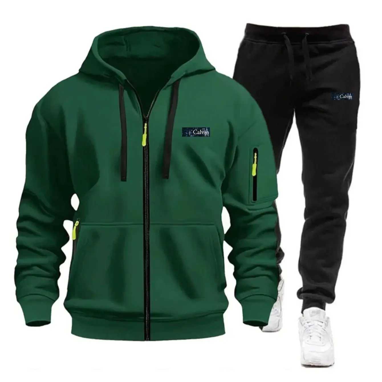 2026 Men's sportswear for autumn and winter featuring zipped pockets Includes casual sportswear pullover shirts jogging suits T260924