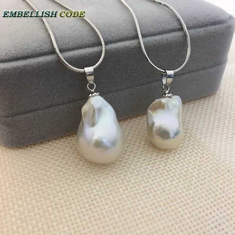 Necklaces hot Simple style Pendant baroque pearl pendant necklace nucleated flameball she white color snake chain 16'' 18'' N260