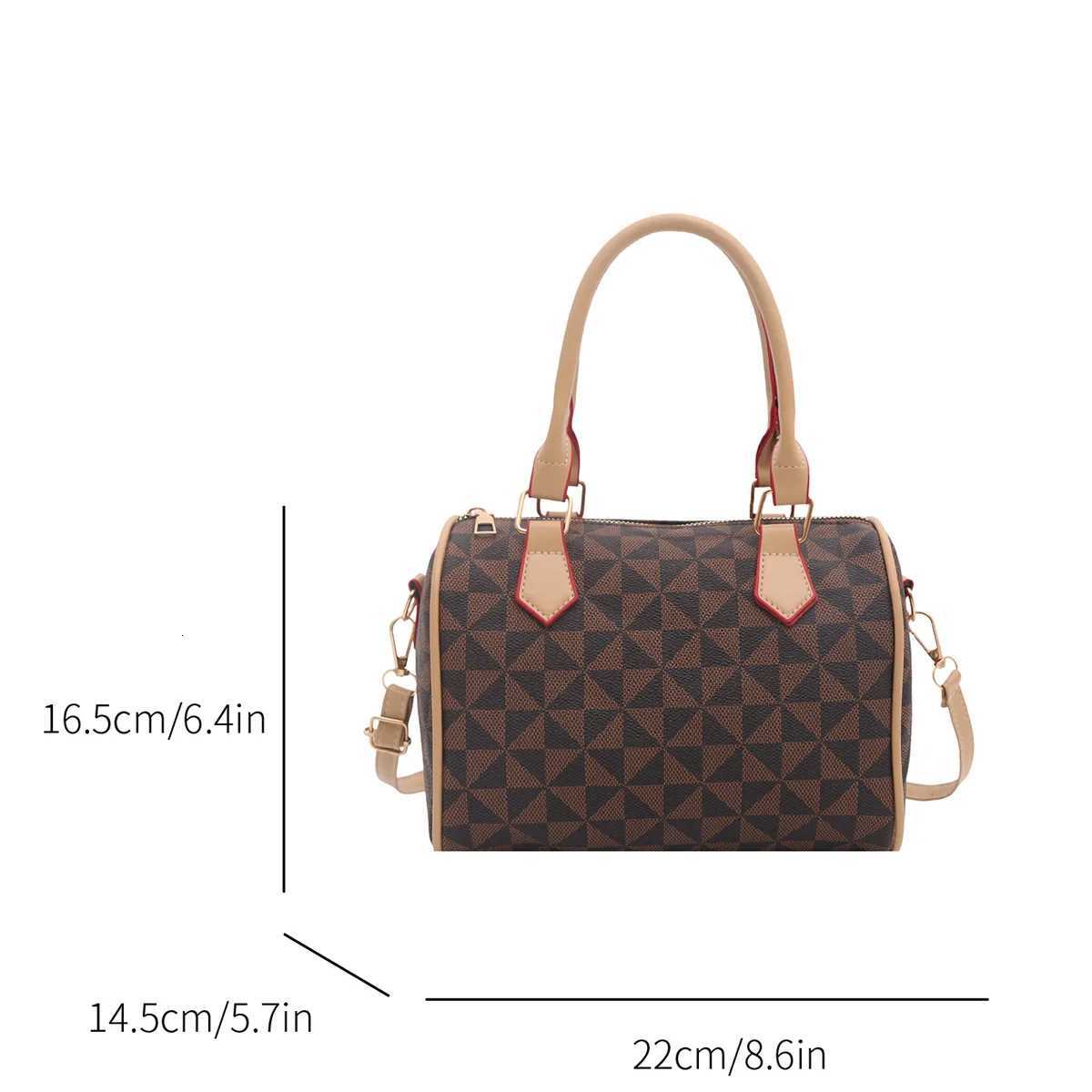 Cross Body fashion Business Crossbody Bag Windmill Print PU Color Block Trim Large Capacity Zipper Adjustable Strap Handbag for Daily Use D2609231