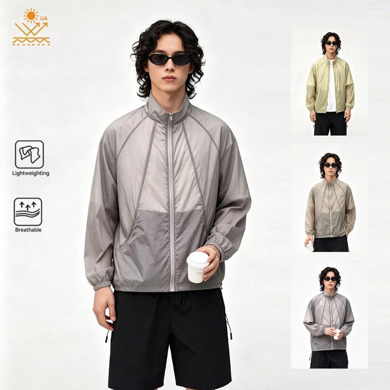 Men's Sun Protection Jacket UPF 50 Lightweight & Breathable Windbreaker Quick-Dry For City Outdoor Mesh Panel Design