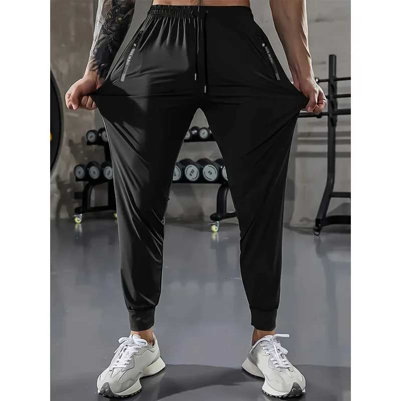 Men's Pants Man Pants Fishing Soft Sweatpants Men's Elastic Ice Silk Sports Trousers Skin-friendly Jogger Fitness Training Pants H260924