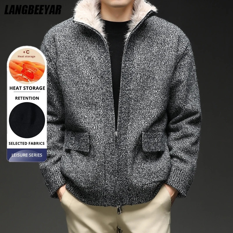 High End Thicken Furlined Autumn Winter Casual Fashion Men Parka Jacket With Fur Collar Cardigan Outerwear Coats 260922