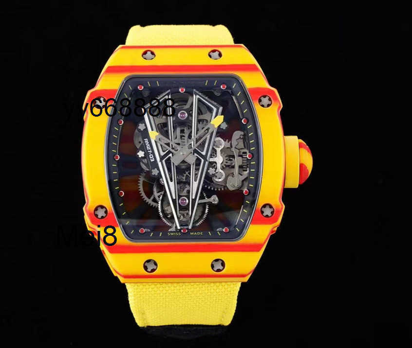 Watches Luxury Watch Automatic wathes designer Rich M27-03 Tourbillon TPT material made integrated foRich Ming bottom plate table bridge titanium me