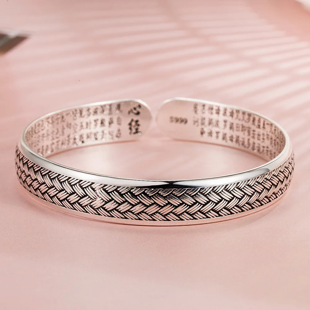 925 Sterling Silver Weave Open Black Bangle Women's Hand Bracelets y er Jewelry Accessories Gifts 260923