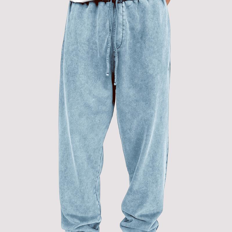 Designer Style Nouvelle Arrivée Haute Qualité Hommes Lavé Couleur Tricoté Pantalon De Survêtement Jambe Droite Poches À Cordon Casual Joggers Cot
