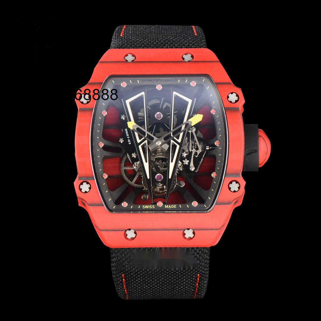 Watches Luxury Watch Automatic wathes designer Rich M27-03 Tourbillon TPT material made integrated foRich Ming bottom plate table bridge titanium me