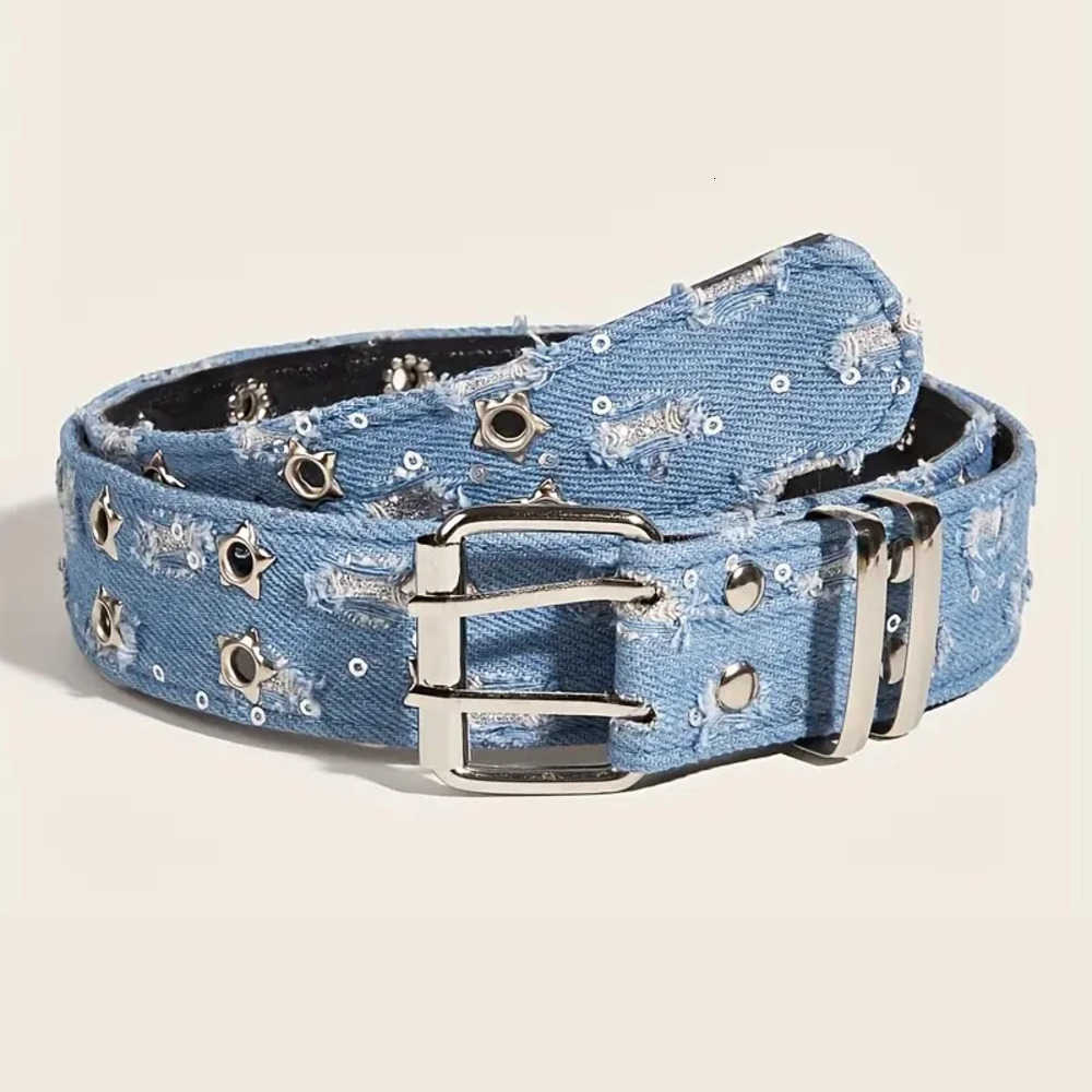 Fashion Belts Luxury 2026New Belt Black Punk Accessories Blue Denim Girdle HipHop Y2k Star Hollowed Pin Buckle WaistbandForMen Women J260923