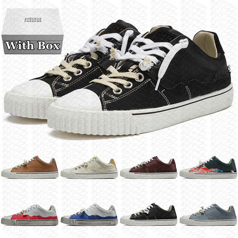 With box designer shoes new evolution sneakers men womens low distressed patchwork dirty wash skate casual mens outdoor sports vintage trainers blac
