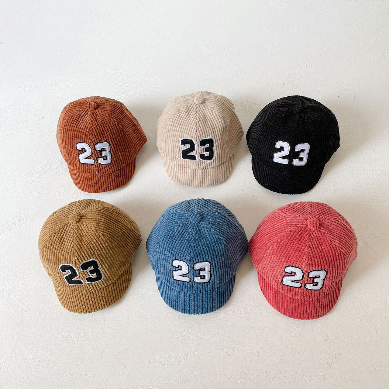 Solid Color Children Corduroy Duckbill Cap Autumn Kids Duck Tongue Hat Fashion Letter Baby Peaked Caps 1-3Year Sunshade Visors