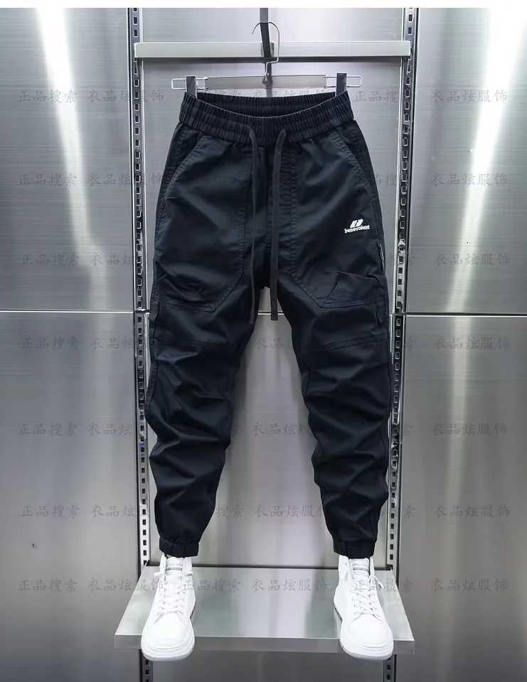 Men's Jeans Multi-Pocket Cargo Pants Solid Color Casual Harem Pencil Trousers Outdoor Jogging Sweatpants Brand Men's Clothing H260924