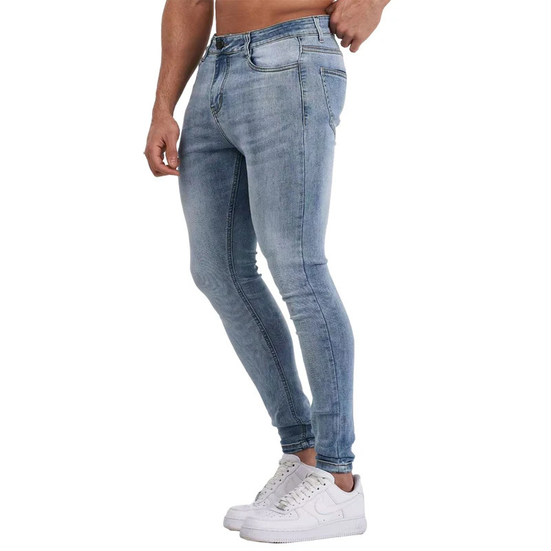 Mens Skinny Jeans Solid Color High Stretch Denim Trousers Casual Daily For Office Parties Male Cowboy Pants 260922