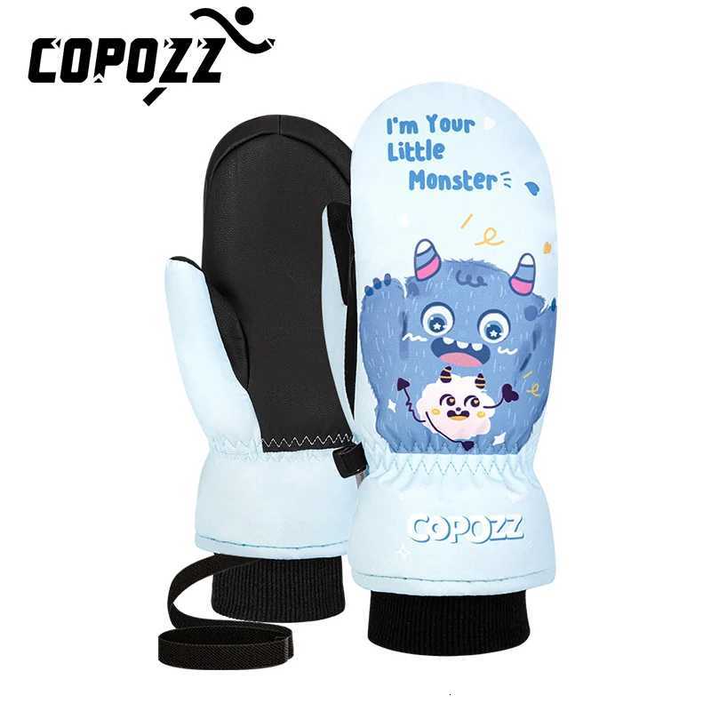 Ski Gloves COPOZZ Children's Ski Gloves 3M Thinsulate Winter Keep Warm Finger Gloves Cute Cartoon Waterproof Ultralight Snowboard Gloves Q26092