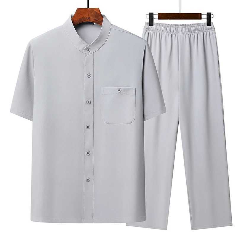 Linen Embroidery Hanfu Shirts Pants Sets Chinese Style Suit Male Traditional Tang Kung Fu Taichi Top Pants Summer Men Cotton T260924
