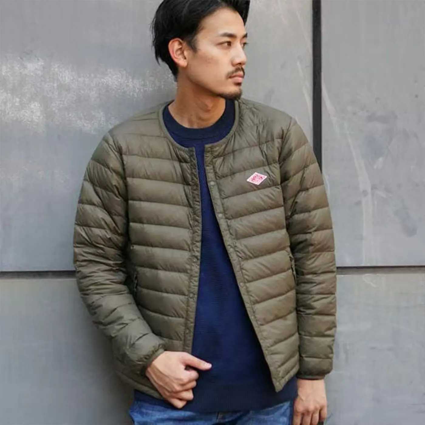DANTON Outdoor Jackets light Hoodies and thin storage collarless waterproof warm liner men's and women's Japanese short outdoor ribs down