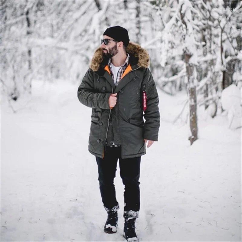 Male Padding Jacket Fur Oversize Puffer Coats Mens Military Tactical Down Clothes Husband Winter Men's Long Parka Windproof Coat