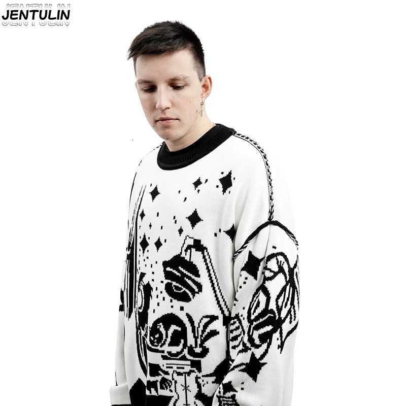 Harajuku Men's Sweaters Sweaters Male Winter Loose Design Cat Graphic Crew Neck Knitwear Women's Sweater Retro Pullover Y2K Gothic Streetw