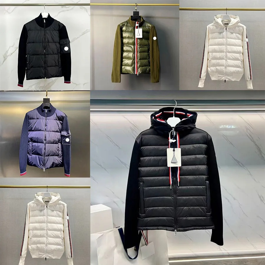Designer Knitted Down Jacket Mens Jacket Womens Jackets Long Sleeved Sweatcoat Luxury Outwear Slim Fit Letter Jacket Casual Jacket with Pockets Zipp