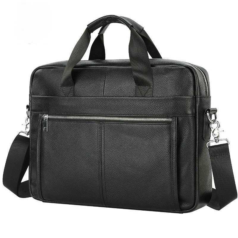 Briefcases Vintage Top Grain Leather 15.6 Inch Laptop Briefcase Genuine Cowhide Business Bag Large Capacity Computer Case for Men H260923