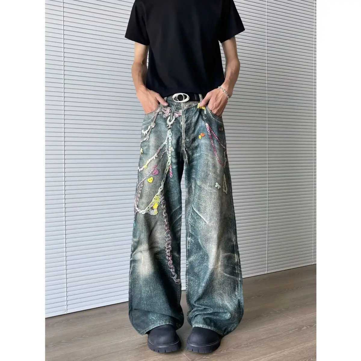 Women Vintage Punk Baggy Hip Pop Graffiti Jeans Y2K Streetwear Harajuku 2000s Aesthetic Denim Pants Grunge Trousers 2026 Spring S260924GPQ4