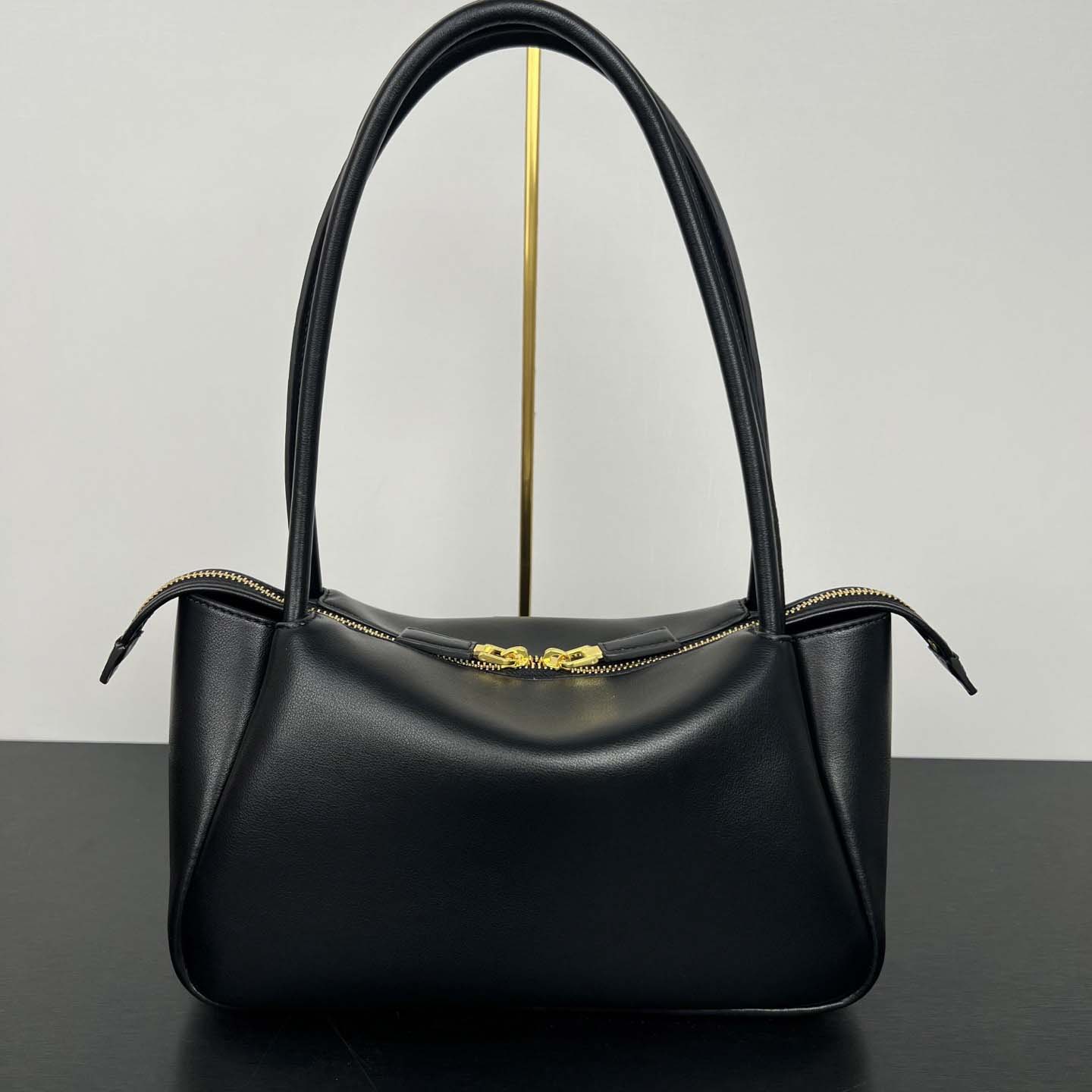 Sac fourre-tout sous les bras de grande capacité pour femme, sac à main texturé en cuir souple, conception à double fermeture éclair, poignées co