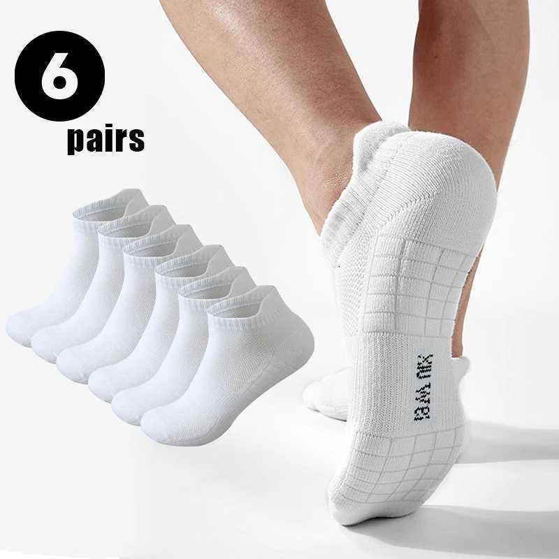 Sports Socks 6 Pairs/Lot Men Running Socks Mesh Breathable Thin Sports Socks Men Basketball Socks Sweat Deodorant Hiking Cycling Socks Q260923