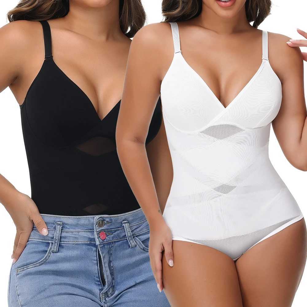 Waist Cross Women's Shapers Bodysuit Sexy Women Briefs Shapewear wiTH Film Mesh BreaTHable Suspender Top Tummy Control Ladies Underwear J260923
