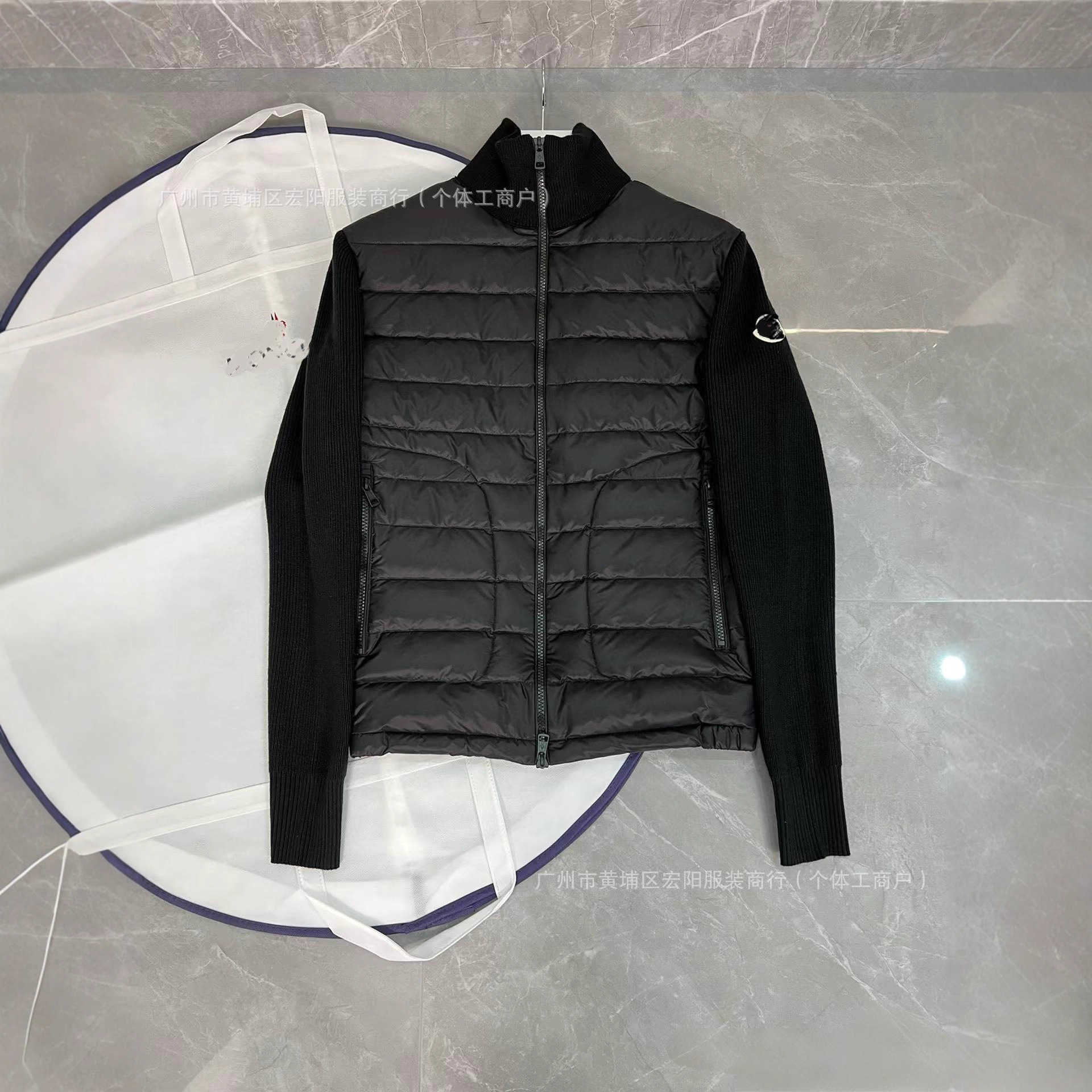 Correct M Knitted Patchwork Casual Down Jacket for Men White Duck Down Slim Fit Stand Collar Warm Coat T260924