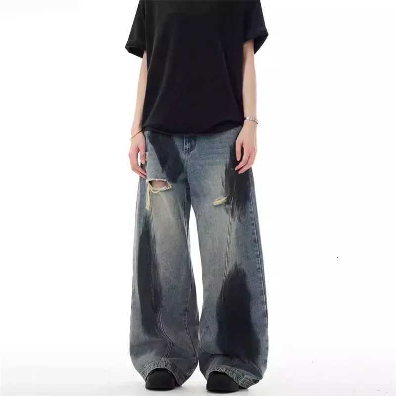 Men's Jeans 2025 New Y2K Vintage Streetwear Baggy Jeans For Men Hip Hop Fashion Ripped Jean Women Punk Harajuku Straight-Leg Denim Pants H26092