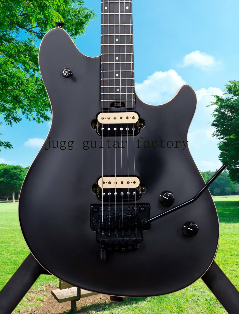 hot 6-string electric guitar matte black basswood body rosewood fingerboard tremolo bridge in stock free shipping