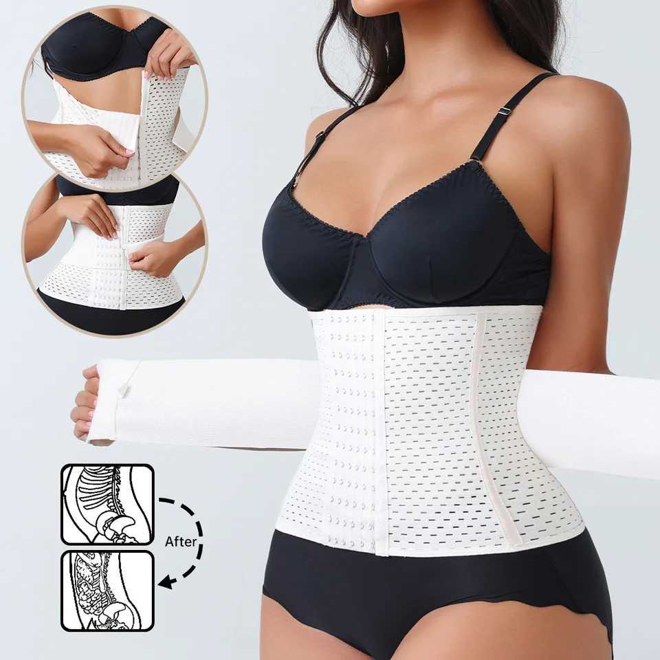 Waist Women's Shapers Women Cinchers Shaper Black White High Elastic Double Belts Corset Workout Cincher for Tummy Control Back Support J260923