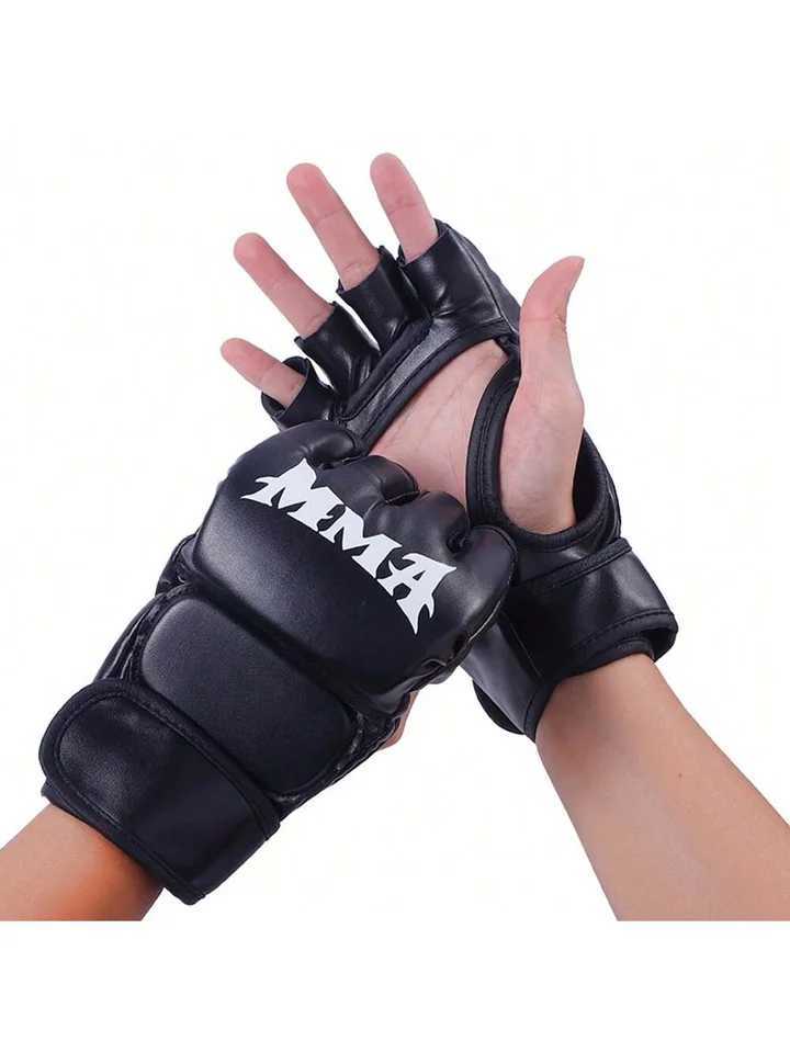 Protective Gear 1 Pair Professional Boxing Gloves Half Finger Leather Cushion for Adult Sanda Boxing Training Sandbag Knuckles Q260923