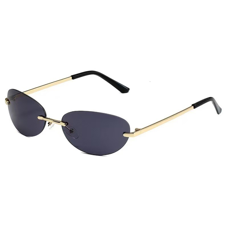 Luxury Fashion Designer Sunglasses Y2k Metal Oval Mercury Retro American Style Millennium Hot Girl Women's Trendy Sunglasses